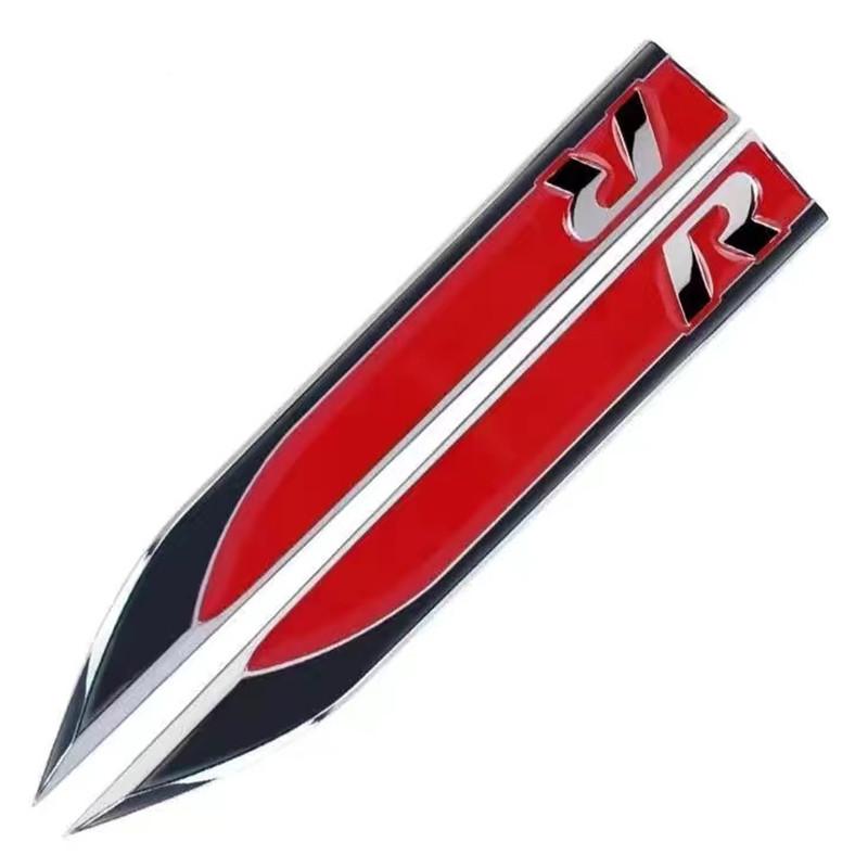 1Pairs 3D Metal R/RLINE Car Body Side Fender Badge Decals For G-olf 7 6 5 GTD GT-I Logo Sticker Emblem Styling Accessories