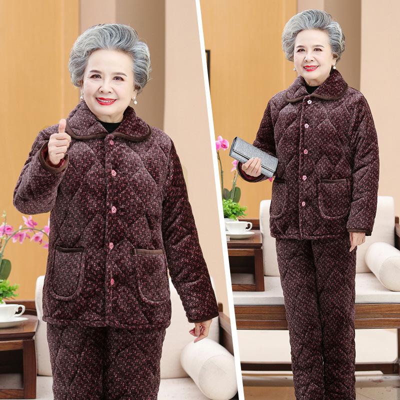 Зимний пижамный комплект Женское утолщенное термобелье Домашняя одежда комплект из двух предметов