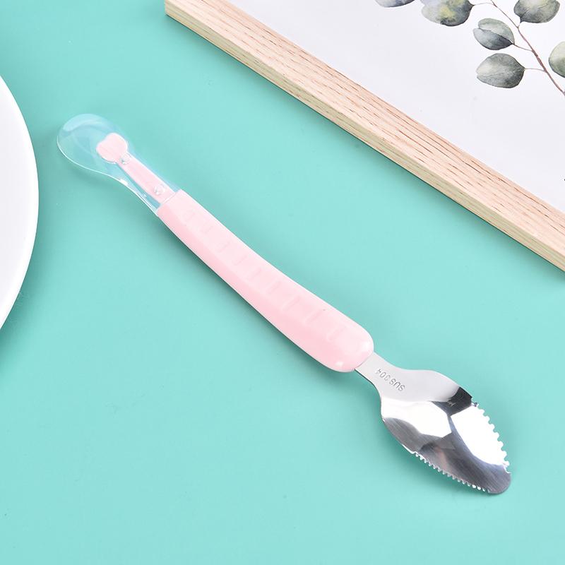 1 шт. ложка для кормления ребенка с двойной головкой, скребок для чистых фруктов, детская ложка