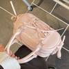 2025 New Simple Ballet Style Lace-up Niche Portable Boston Bag Casual Niche Versatile Foreign Style Messenger Bag