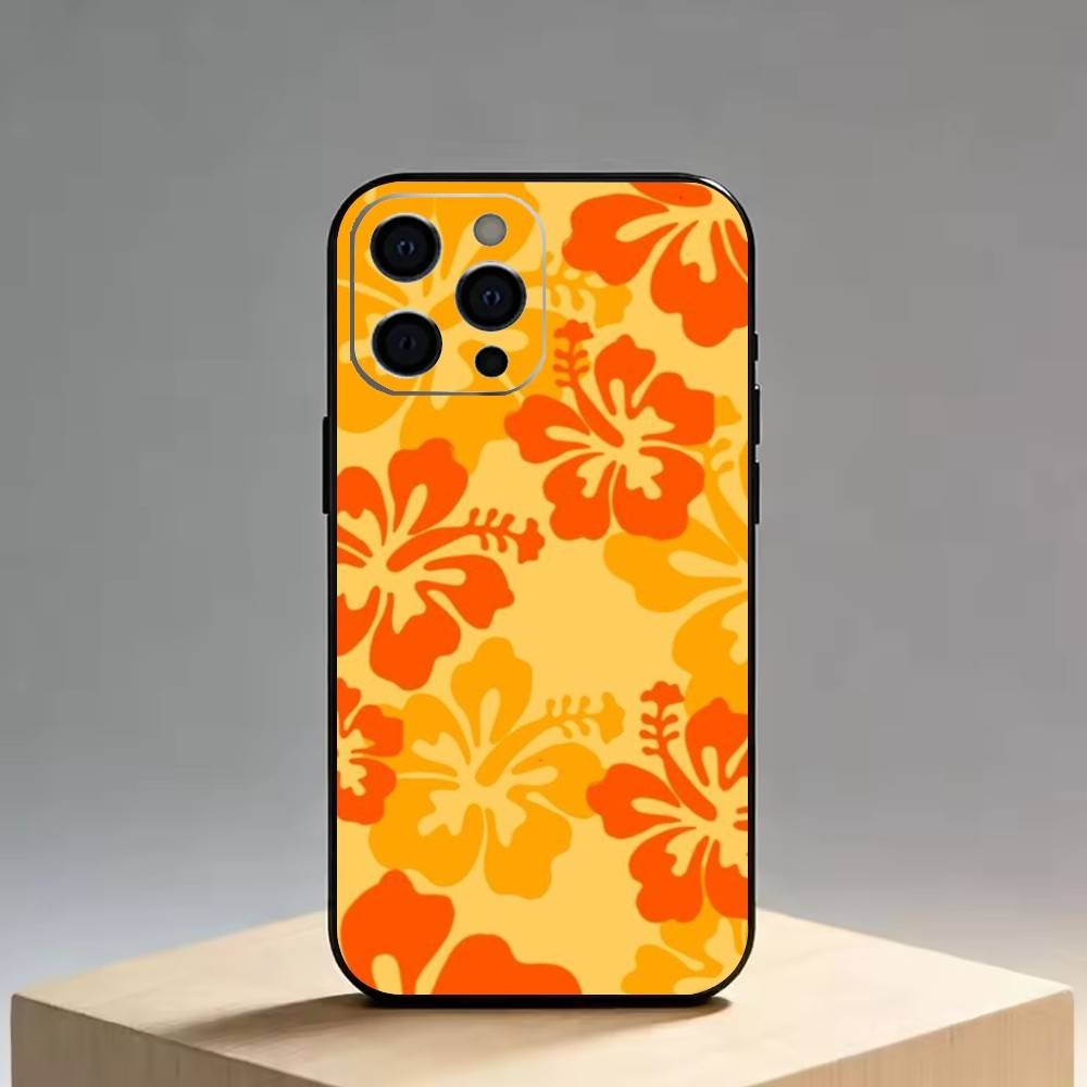 Цветок апельсина Чехол для телефона для iPhone 17,16,15,14,13,12,11 Plus,Pro Max,XS,Мягкий силиконовый черный чехол