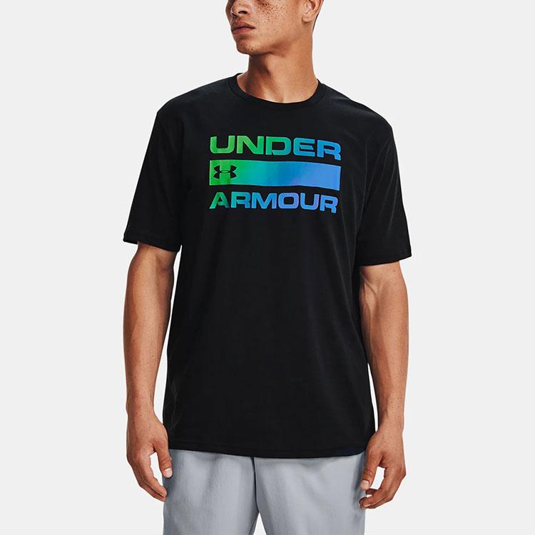 Under Armour Повседневная прямая футболка с принтом из эластичного материала для мужчин, цвет черный 1329582-004