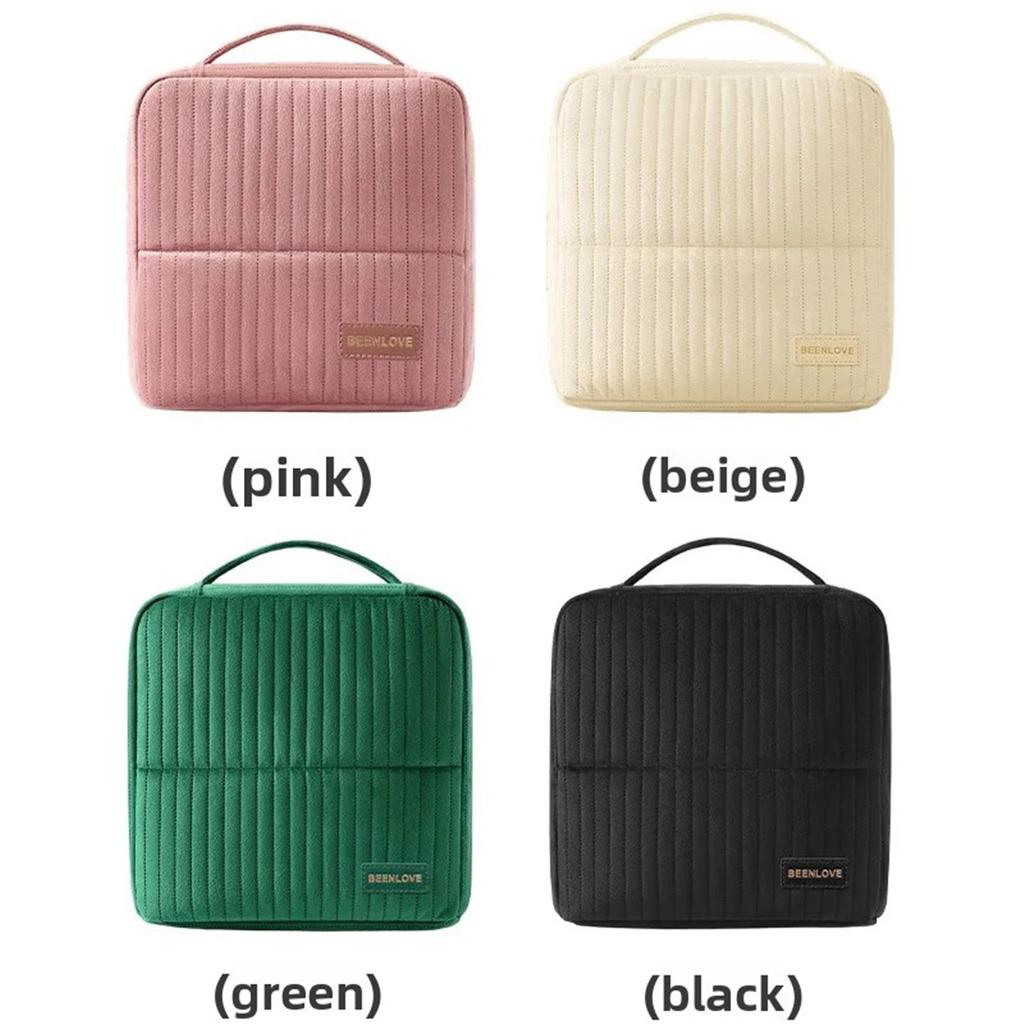 Standing-style Makeup Box, Large-capacity Portable Cosmetics Storage Box, Travel Makeup Bag, Ladies' Portable Cosmetics Box With Handle