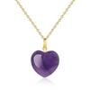 Small Amethyst Love Heart Power Stone Necklace for Women