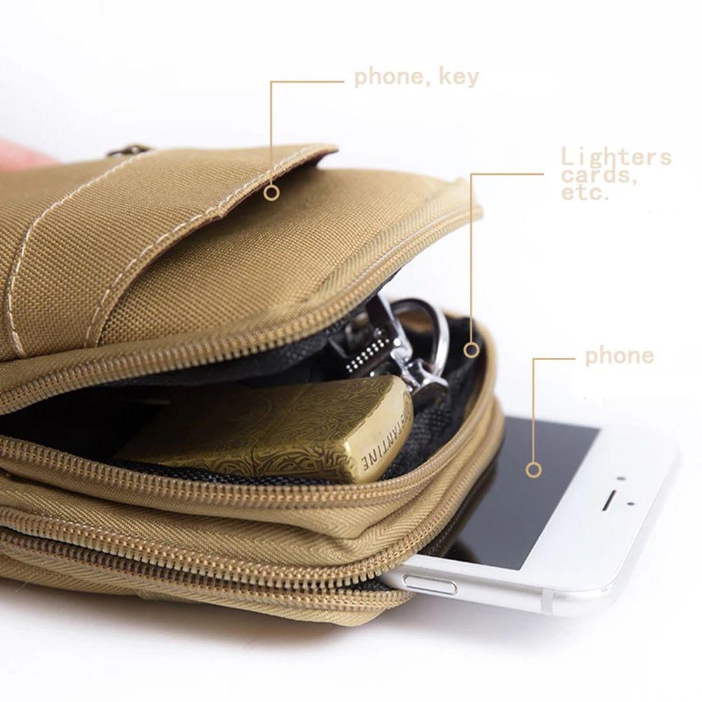 Nylon Colth Single/Double Layer Mobile Phone Bags Waist Fanny Pack Belt Waist Bag Men Phone Pouch