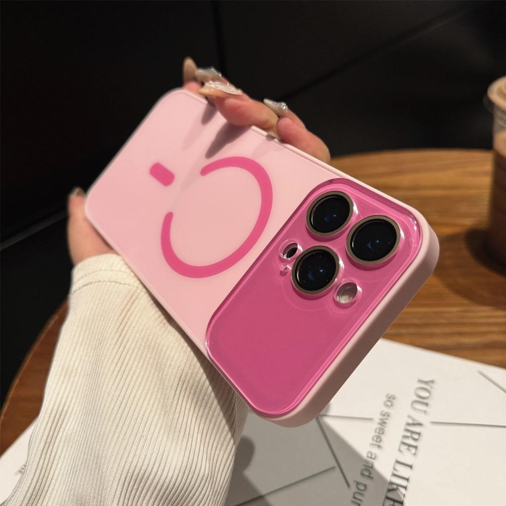 Роскошный матовый стеклянный протектор камеры для телефона чехол для IPhone 17 Pro Max 17Air 16 15 14 13 12 с магнитной беспроводной зарядкой