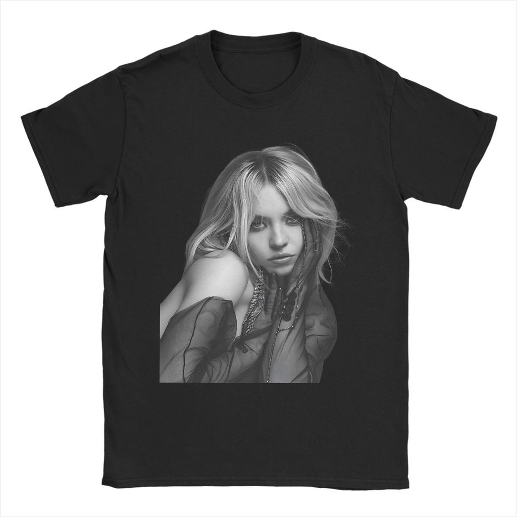 Сидни Суини Крутая Актриса Футболка Харадзюку Футболки С Коротким Рукавом Y2K Смешные Топы Летние Хлопок Круглый Вырез Оверсайз Топ Футболки