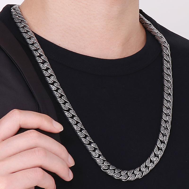 Винтажное массивное ожерелье с цепочками шириной 12 мм для мужчин, массивное ожерелье из нержавеющей стали в стиле панк, ювелирные изделия на Хэллоуин, мужские ожерелья