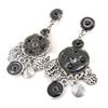 [J8174] - Дизайнерские серьги «Les Souvenirs du Passé» серебристо-черные.
