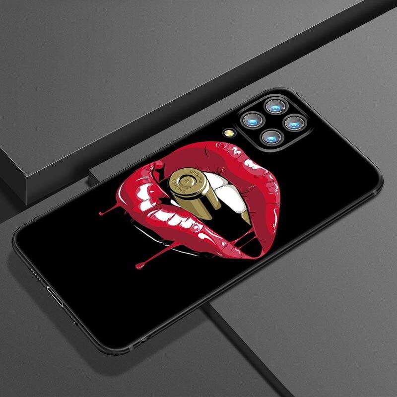 Красивый чехол для телефона с красными губами для Samsung Galaxy A21 A30 A50 A52 S A13 A22 A32 4G A23 A33 A53 A73 5G A12 A31 A51 A70 A71 A72