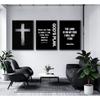3Pcs Jesus Cross Canvas Wall Art Black and White Scripture Poster Christian pirational Painting Picture Catholic Religious Bible Wall Decor for