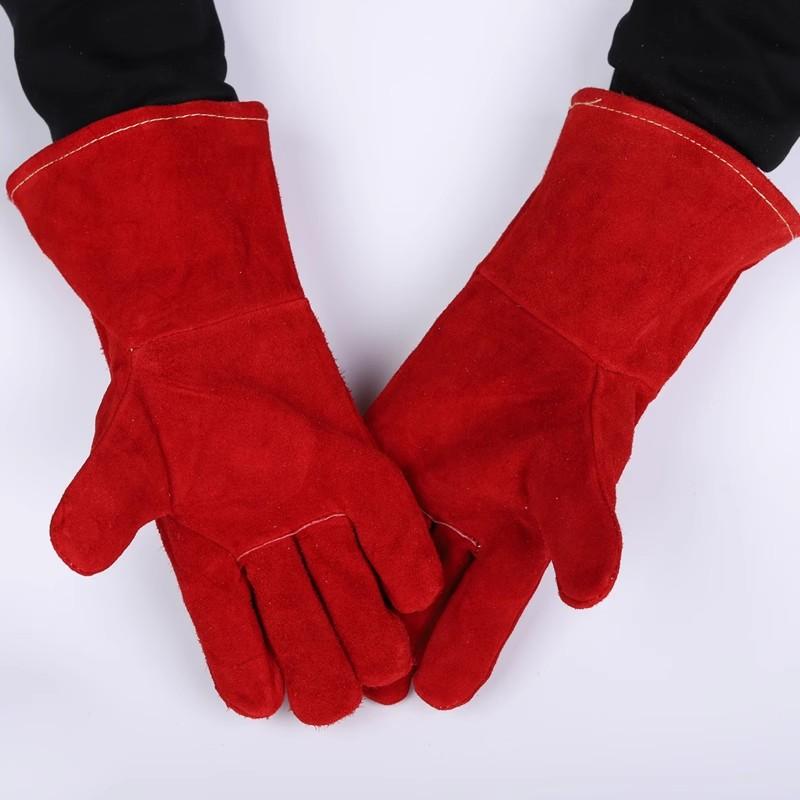 Длинные перчатки из воловьей кожи для электросварки, перчатки для сварки, теплоизоляции, защиты труда на сталелитейном заводе