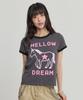 WAIKEI Mellow Dream Единорог Контрастный Короткий Рукав Футболка Угольный