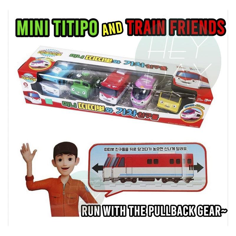 Titipo и Train Friends набор из 5 предметов игрушечная машинка с откидным механизмом