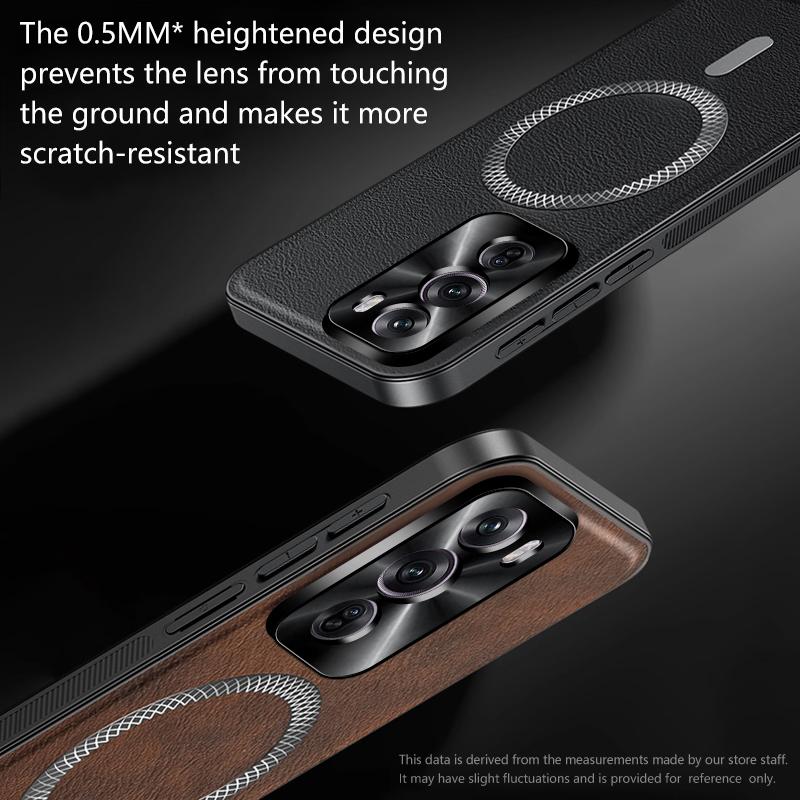 Роскошный чехол из искусственной кожи для Oppo Reno12 Pro 5G Magsafe Магнитная защита объектива Противоударный чехол для Oppo Reno12 F 12 FS F27 5G
