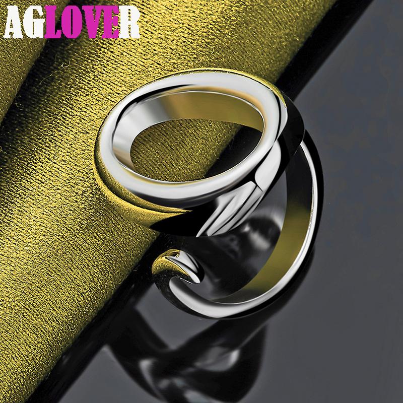 Ювелирные изделия из стерлингового серебра 925 пробы с круглым кольцом и регулируемым размером