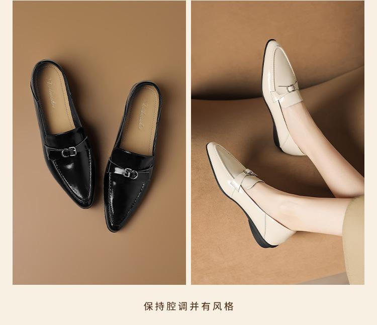 Temperament genuine leather comfortable slimming loafers