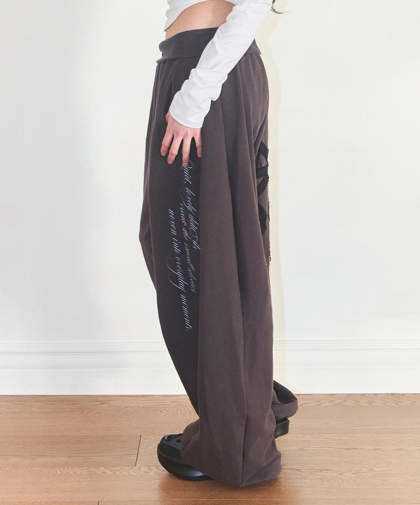 ILLIGO Lace Ribbon Sweatpants Charcoal