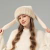 Корейская версия шапки из норки женская утолщенная меховая шапка холодная и теплая кроличий велюр зимняя шапка с защитой ушей плюшевая вязаная шапка тренд