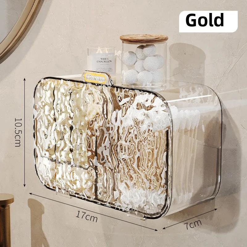 Многофункциональный органайзер для косметики с узорами ледника: Идеально для хранения в ванной без сверления отверстий. Коробка для хранения хлопка