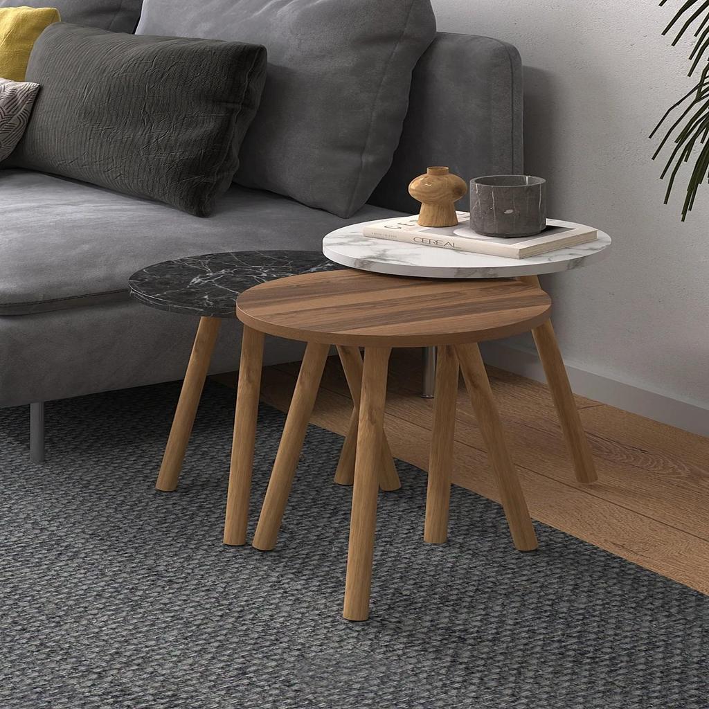 EPeddler Home Деревянный журнальный столик, журнальный столик для гостиной из 3 предметов