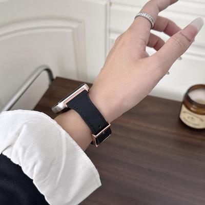 Ремешок из гладкой кожи с пряжкой в форме дня для смарт-часов Huawei FIT3, FIT4 Pro и WatchFit 2