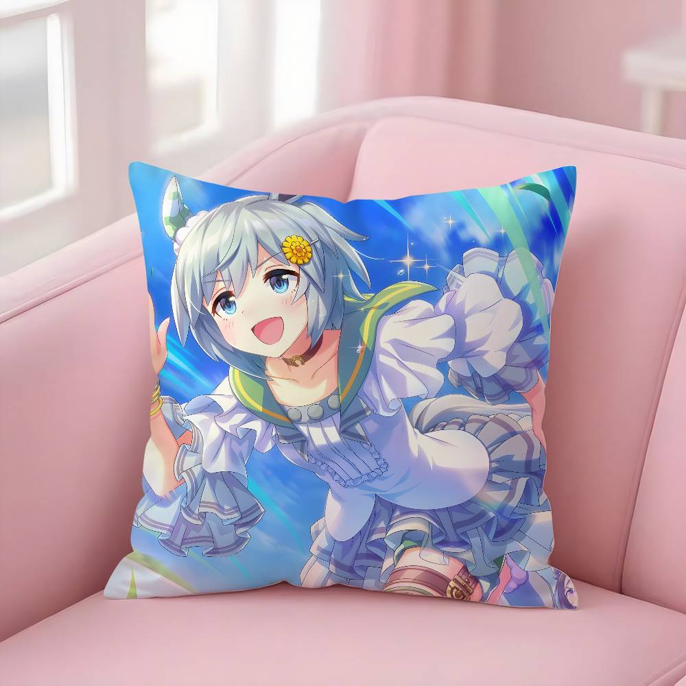Аниме U-Uma Musume Pretty DerbyS Наволочка Мягкая Плюшевая Ткань Двусторонняя Печать Декоративная Для Дома Гостиной Подарок Чехол для Подушки