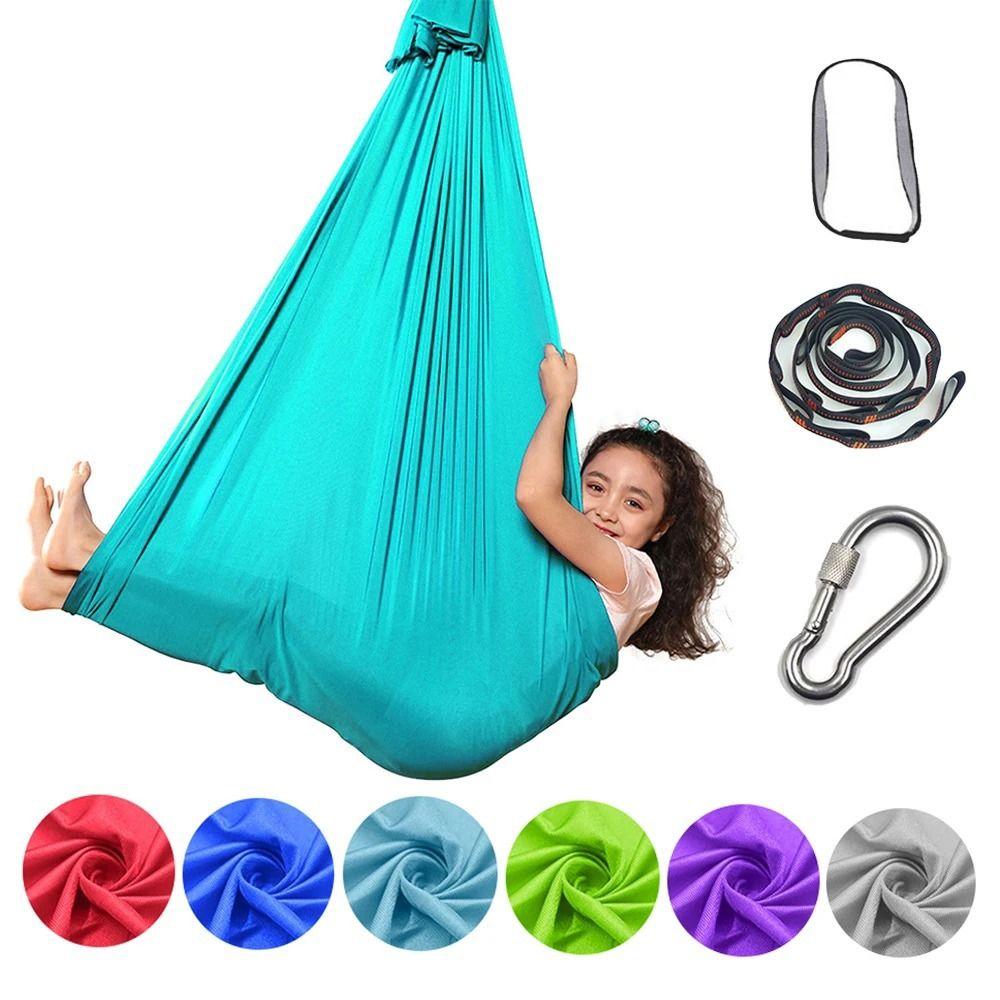 Multicolour Children Aerial Hammock Elastic Air Swing Chair Toy Yoga Fitness Tool  Indoor