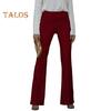 Women Elastic High Waist Flared Pants Sequins Decor Slim Fit Long Trousers High Street Long Pants Streetwear