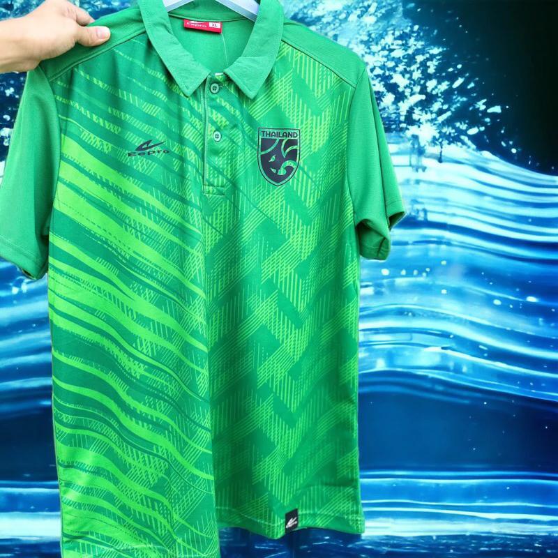 THAILAND National Football Soccer Training JERSEY Casual CHEER Print Quick Dry Shirt Polo Polyester Short Sleeve Uniform Elephant Logo Sport Outdoor
