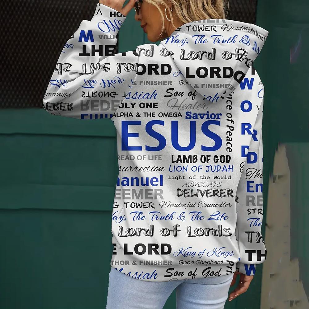 Толстовка с капюшоном с надписью «Jesus» в винтажном стиле для женщин, без карманов, женские толстовки, дизайнерские повседневные свободные толстовки с капюшоном, одежда 2000 года