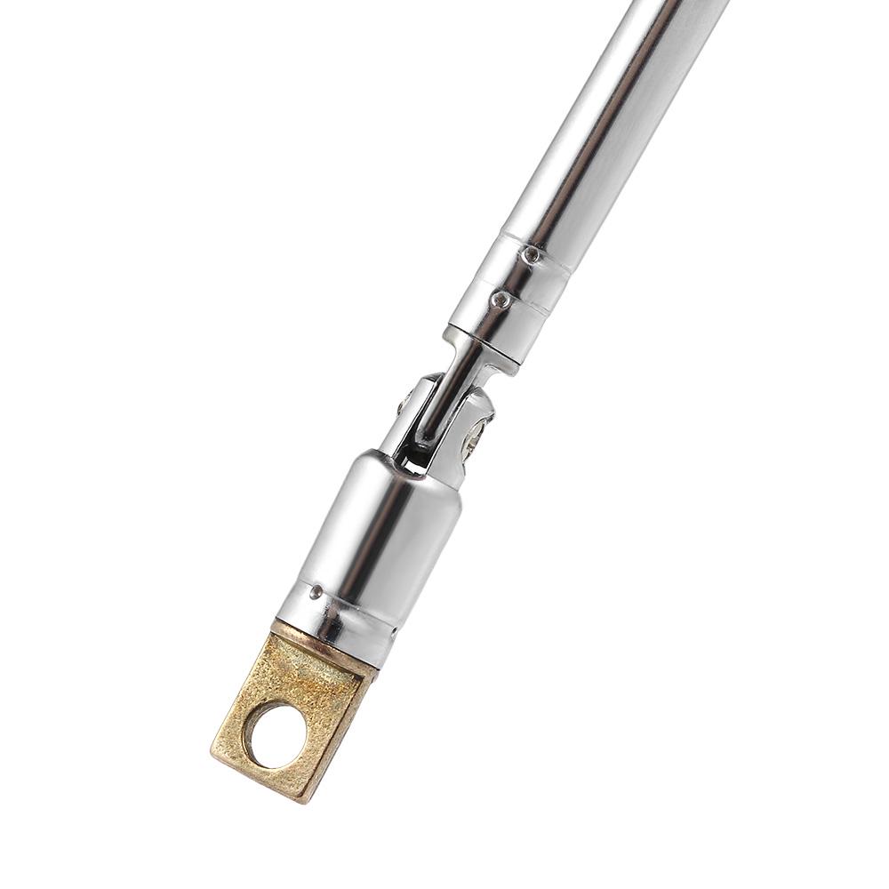 Телескопическая FM-радиоантенна 4 секции Хромированная медная антенна Вращающаяся на 360° AM FM-радио Универсальная антенна 45-450 МГц