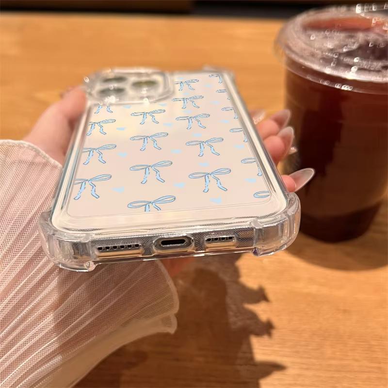 Прозрачный чехол для телефона с принтом разноцветных бантов для iPhone 17 Pro Max 11 12 13 14 Plus 15 16 Pro 17 Air X XR XS Силиконовый прозрачный чехол