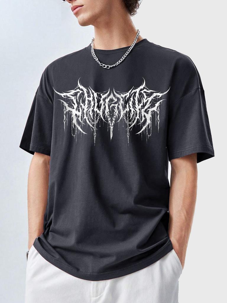Unisexs Summer 100 Pure Cotton Fashionable Casual Sports Loose Letter Pattern Printed Round Neck Short Sleeved Tshirt Top
