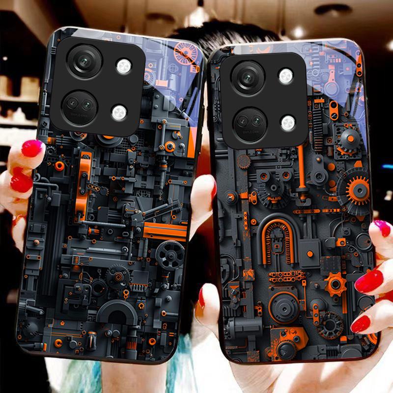 Схема расположения компонентов для OnePlus Nord 3 5 6T 7 Pro 8 12 10T Reno8 Lite 5G 10R Nord N30 Чехол для телефона из закаленного стекла с твердой оболочкой Черный