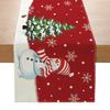Festive Table Runner Christmas Decoration Polyester Dining Mat Creative Print Small Table Cover