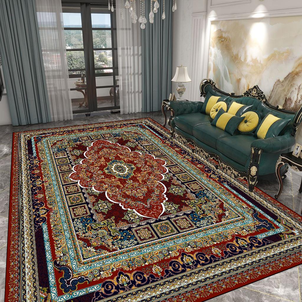 Персидский винтажный ковер Большая площадь Гостиная Декоративные ковры Классический Легкая роскошь Декор спальни Ковер Нескользящий Моющийся Напольный коврик