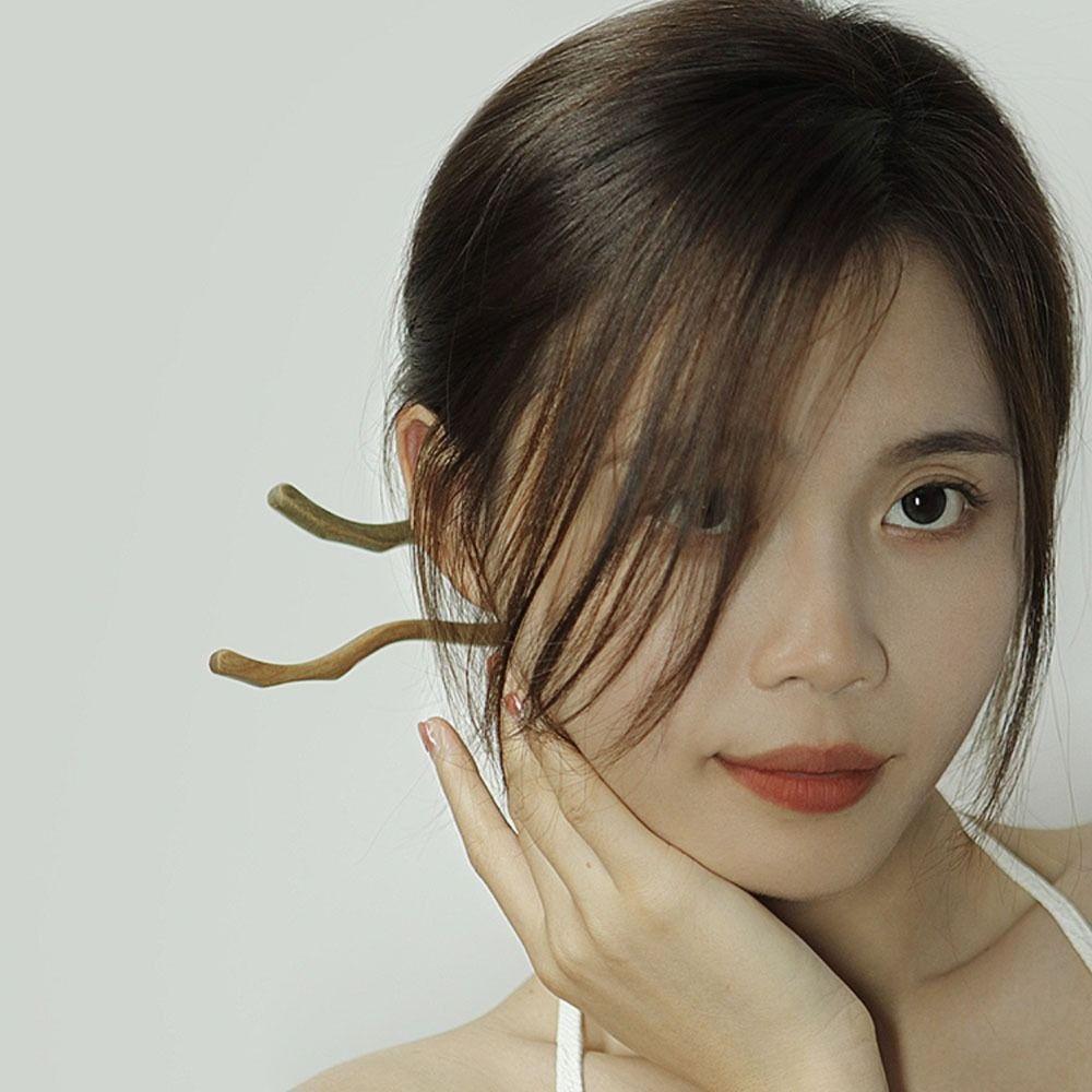 For Women Headdress Disk Hair Wooden Hair Stick Hair Accessories Chinese Style Hair Fork Hairpin