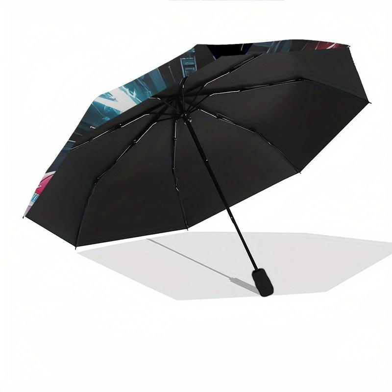 Lightning McQueen,Cars Fully automatic themed umbrella 8 ribs durable iron frame, tri fold compact design, perfect as a gift, travel umbre