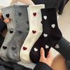 5 Pairs Woman Socks Autumn Winter Warm Breathable Sock Cute Heart Fashion Funny Gift Female Middle Tube Casual Socks