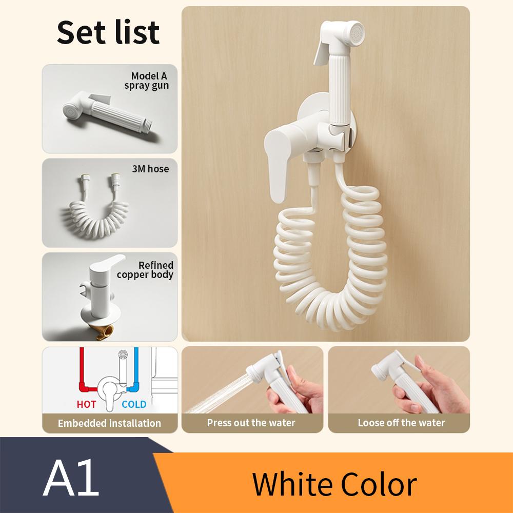 Настенный латунный смеситель для биде с горячей и холодной водой, водопроводный кран, смеситель для душа, смеситель для биде, окрашенный в белый цвет 811586