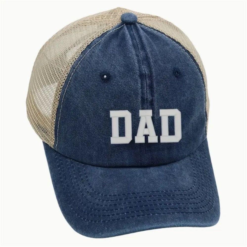 Visors DAD MOM Baseball Hats Mesh Net Sunscreen Hats Washed Distressed Faded Cap for Man Women