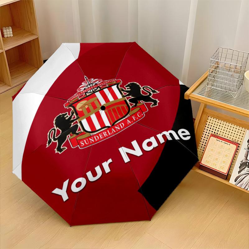 Автоматический 3-складной зонт Sunderland FC, 8 ребер, ветрозащитный, складной, защита от солнца и дождя, для путешествий на открытом воздухе, на каждый день