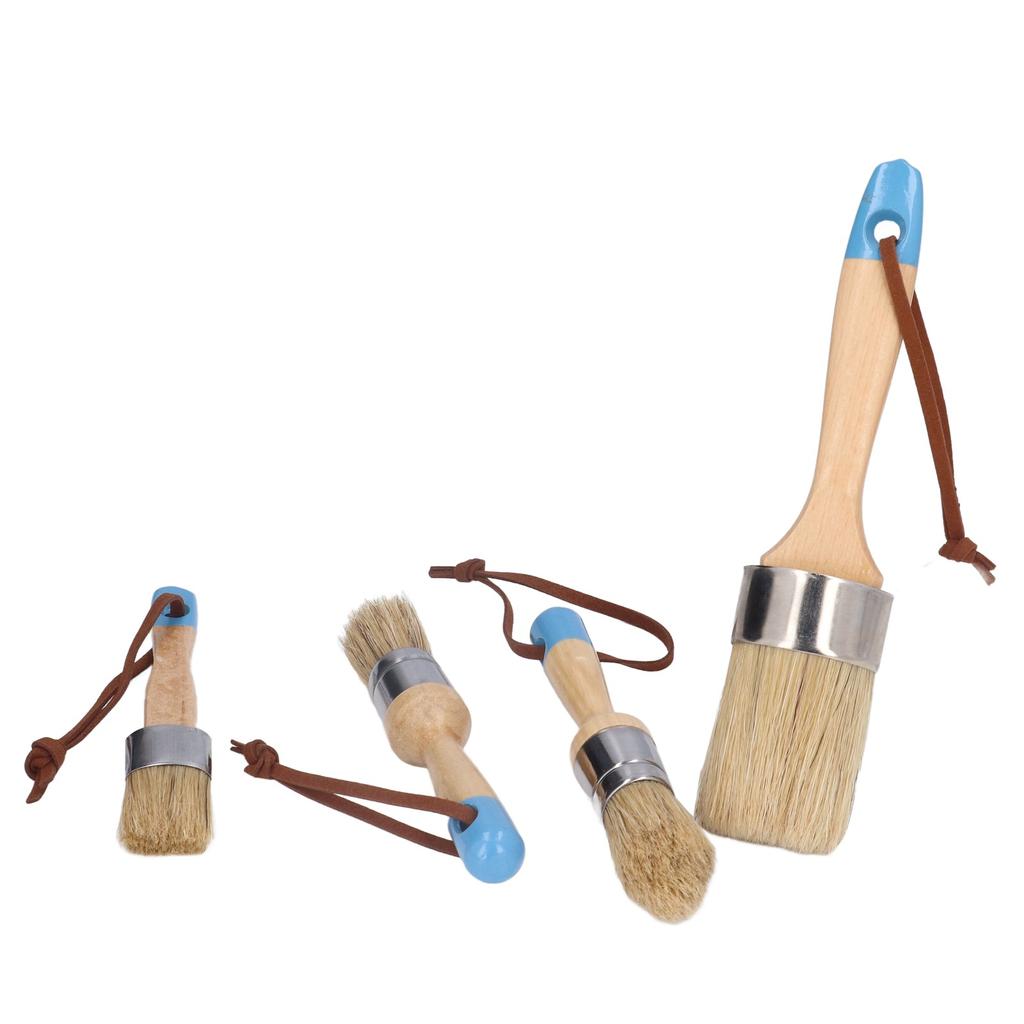 4шт кисть щетина деревянная ручка для мебели столы стулья шкафы DIY восковая покраска