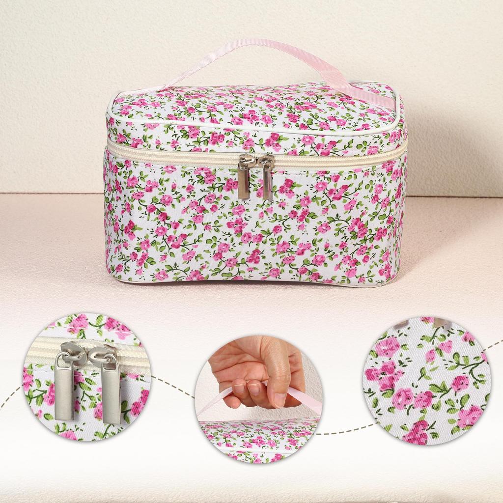 VOCOSTE Makeup Storage Large Stylish and Rose Red Women's Pouch, Box, Capacity, Cute, Travel-Friendly,