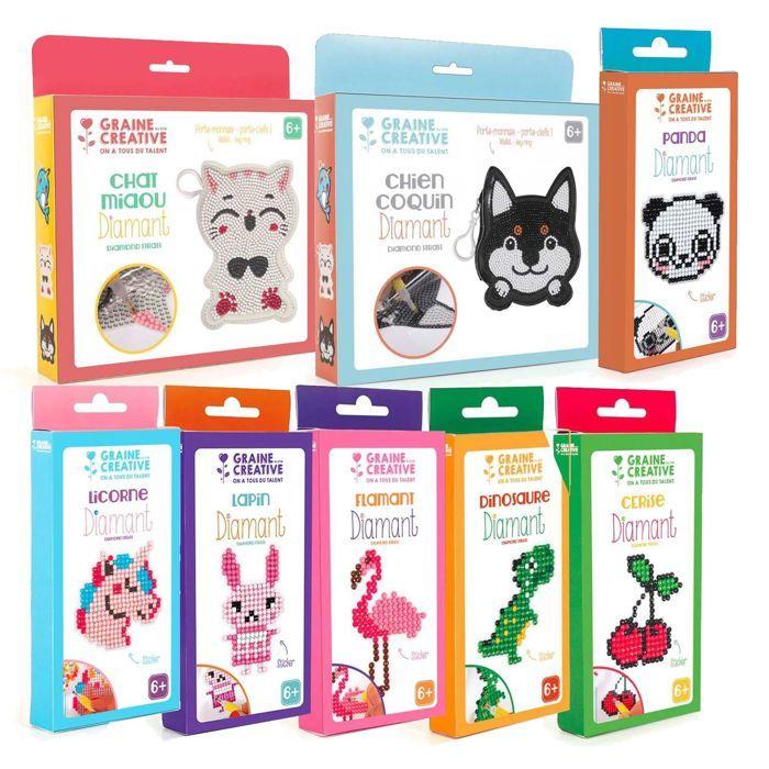 Kits DIY Diamond Painting - GRAINE CREATIVE - 8 Coffrets - Multicolore - Pour Enfants et Adultes - Mixte