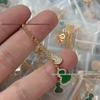 18K Rose Gold Red Gourd Necklace with Green Jade & Diamond - Chinese Style Red Qilin Design