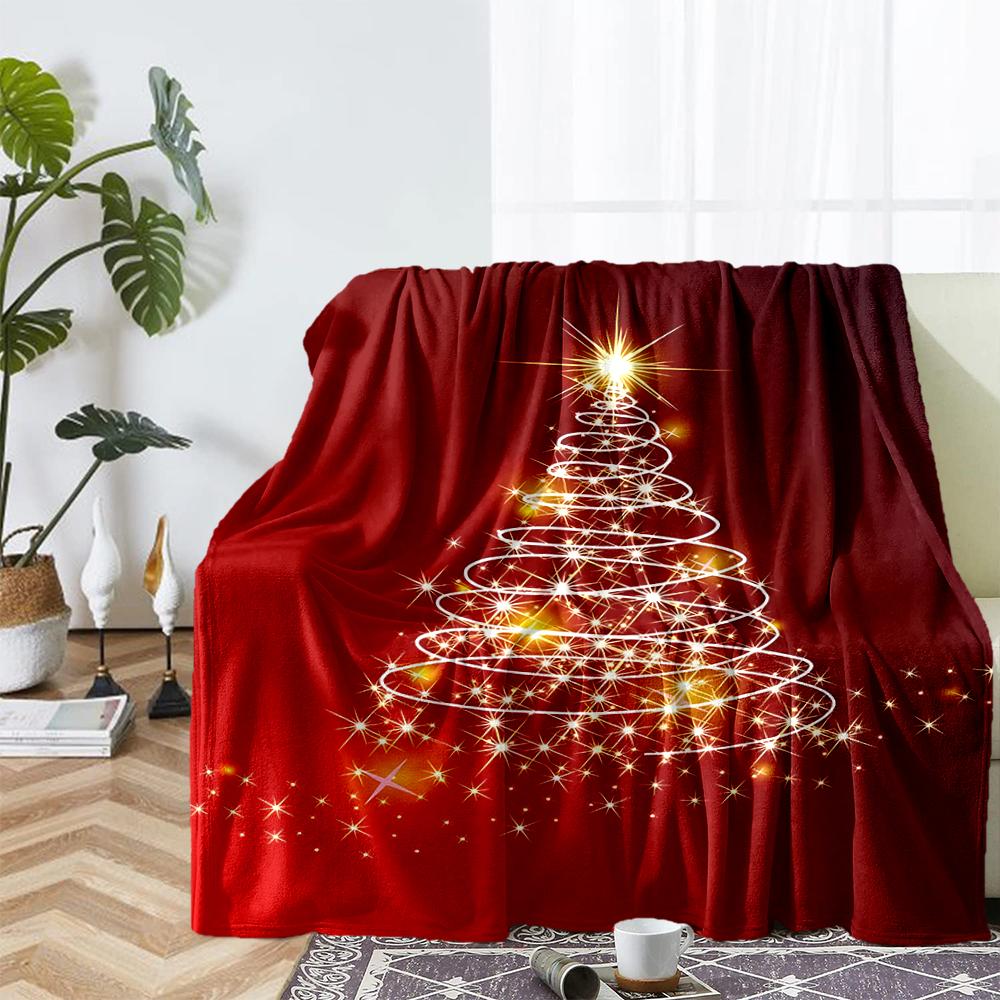 Christmas tree Theme Printed Blanket - Perfect for Couch, Bed, Travel & Outdoor Use | Machine Washable, Cozy & Durable.