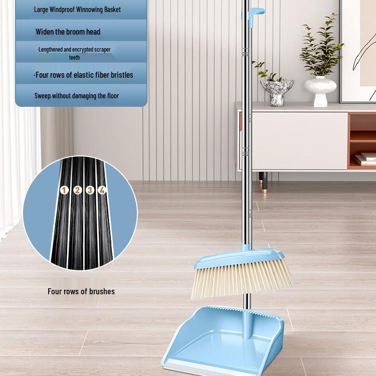 Высококачественный складной набор из метлы и совка - Эффективный инструмент для подметания, устойчивый к налипанию волос