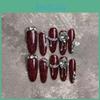 New Year Edition Red Glitter Diamond Handcrafted Nailwear Xs S M L